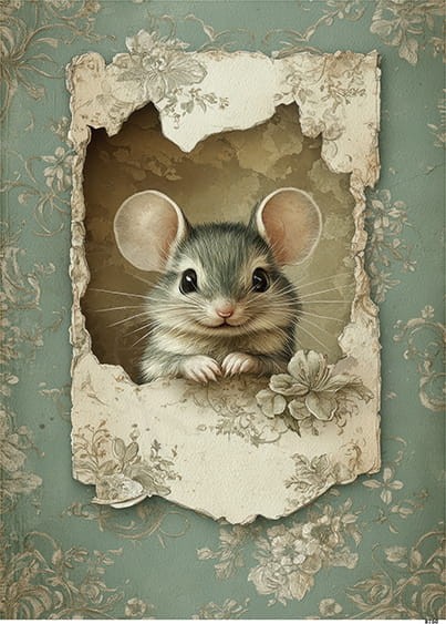 Papier ryżowy do decoupage A5 Myszka 8750
