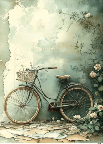 Papier ryżowy do decoupage A5 Rower retro 8819