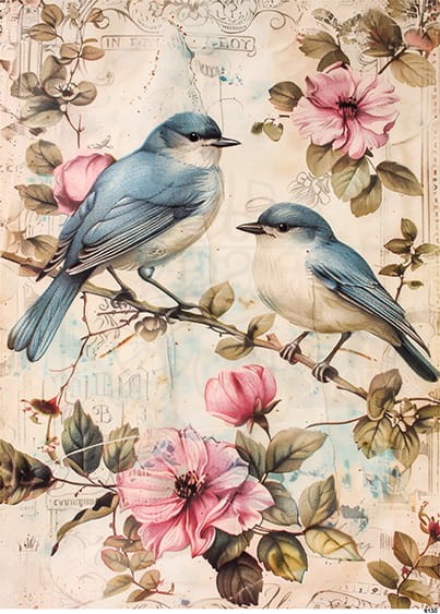 Papier ryżowy do decoupage A5 Ptaki na gałęzi 9130
