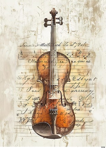 Papier ryżowy do decoupage A5 Skrzypce retro 10154