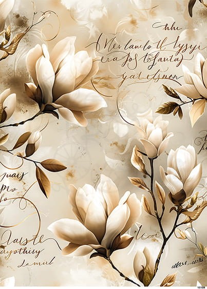 Papier ryżowy do decoupage A4 Magnolia sepia retro 10189