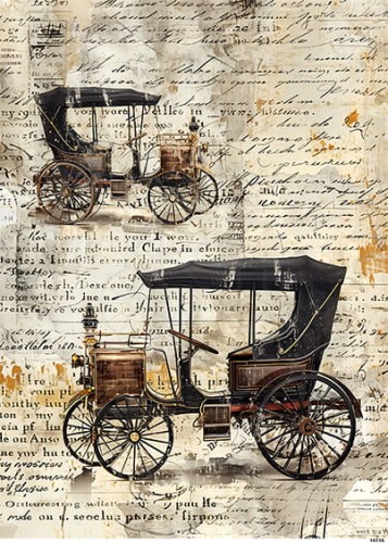 Papier ryżowy do decoupage A4 Samochody retro 10216