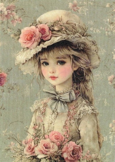 Papier ryżowy do decoupage A6 Mała dziewczynka 8064