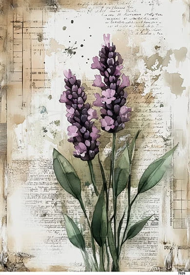 Papier ryżowy do decoupage A5 Lawenda 7826