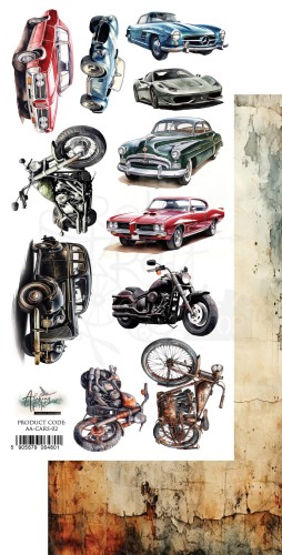 Papier 15x30 dodatki do samodzielnego wycięcia Cars AA-CARS-02 Alchemy of Art