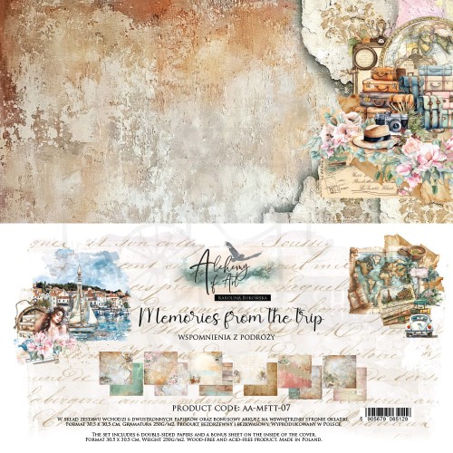 Zestaw papierów do scrapbookingu 30x30 Memories from the Trip AA-MFTT-07 Alchemy of Art
