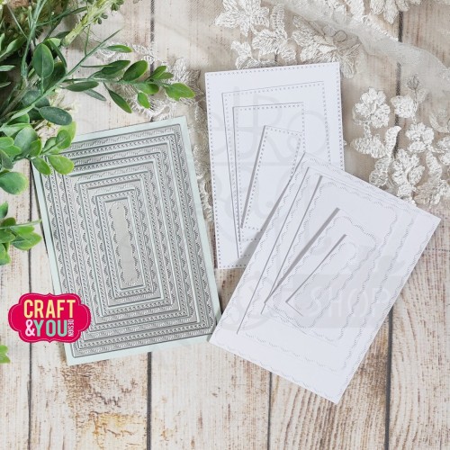 Wykrojniki Prostokąty bazy z przeszyciami CW349 Craft&amp;You Design