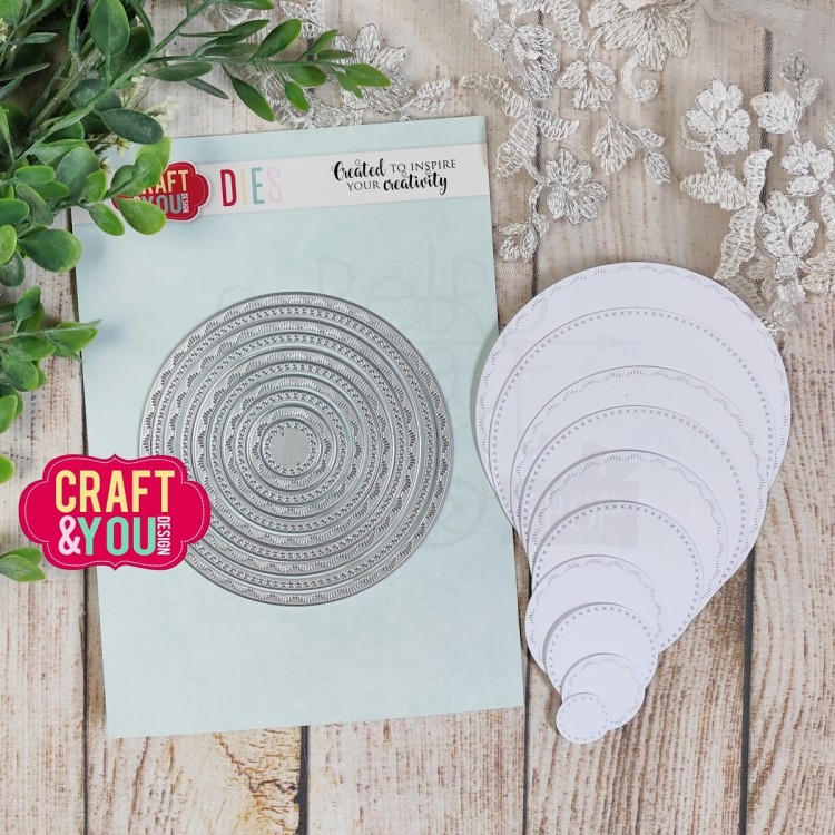 Wykrojniki Koła bazy z przeszyciami CW348 Craft&amp;You Design