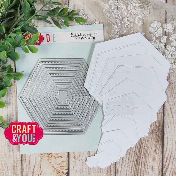 Wykrojniki Heksagon bazy CW343 Craft&amp;You Design