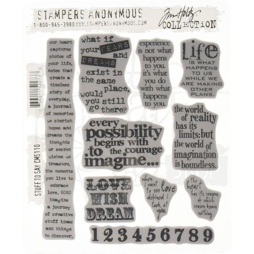 Stempel gumowy kauczukowy Stuff To Say CMS110 Tim Holtz Stampers Anonymous
