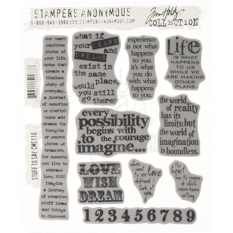 Stempel gumowy kauczukowy Stuff To Say CMS110 Tim Holtz Stampers Anonymous