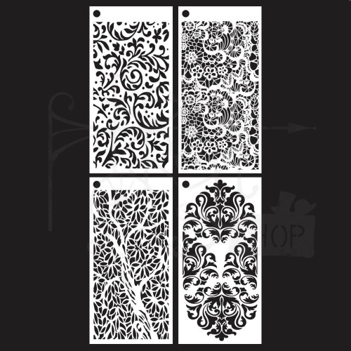 Zestaw szablonów 11x22cm Journal Stencils 6 4szt S055 Elizabeth Craft Designs