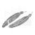 Ozdoba metalowa - piórko 9 duże 105x20mm - antyczne srebro
