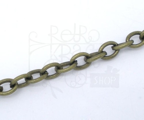 Łańcuszek metalowy 7 - 5x3.5mm - brąz 1mb