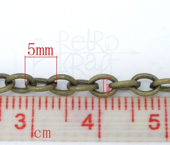 Łańcuszek metalowy 7 - 5x3.5mm - brąz 1mb