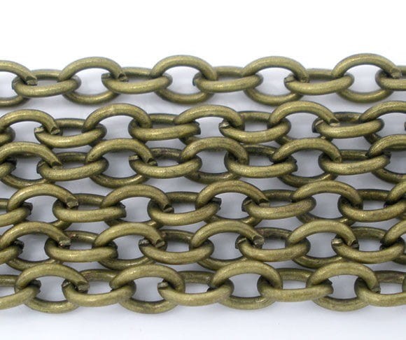 Łańcuszek metalowy 7 - 5x3.5mm - brąz 1mb