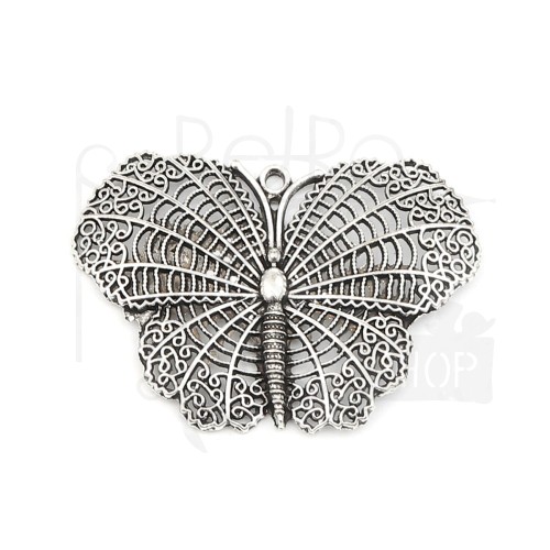 Ozdoba metalowa - motyl duży - antyczne srebro