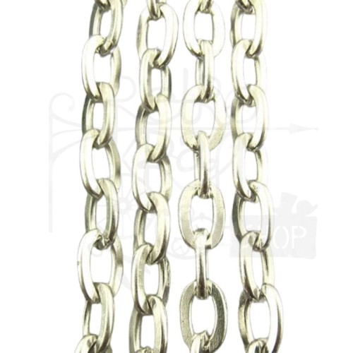 Łańcuszek metalowy 6 - 7x4mm - antyczne srebro 1mb