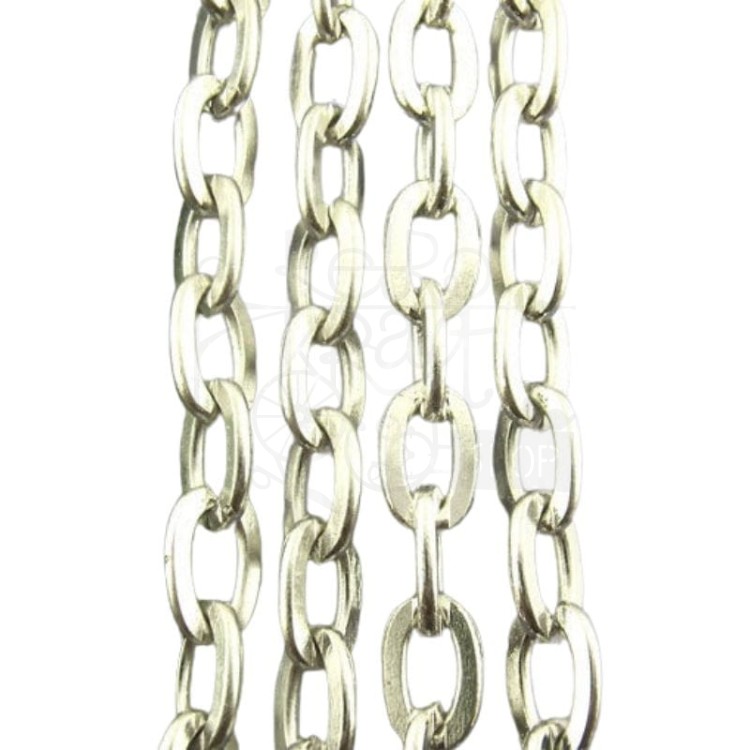 Łańcuszek metalowy 6 - 7x4mm - antyczne srebro 1mb
