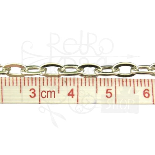 Łańcuszek metalowy 6 - 7x4mm - antyczne srebro 1mb
