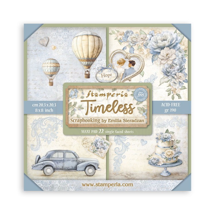 Zestaw papierów jednostronnych do scrapbookingu 20x20 Timeless 22ark SBBSXB13 Stamperia
