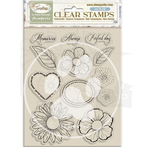 Stempel akrylowy 14x18cm Timeless Kwiaty serca WTK221 Stamperia
