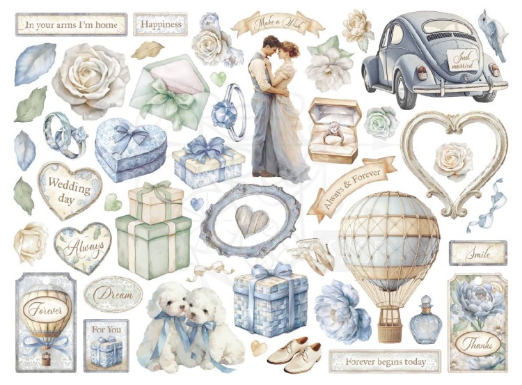 Ozdoby kształty tekturowe Die Cuts Timeless 50szt DFLDC116 Stamperia