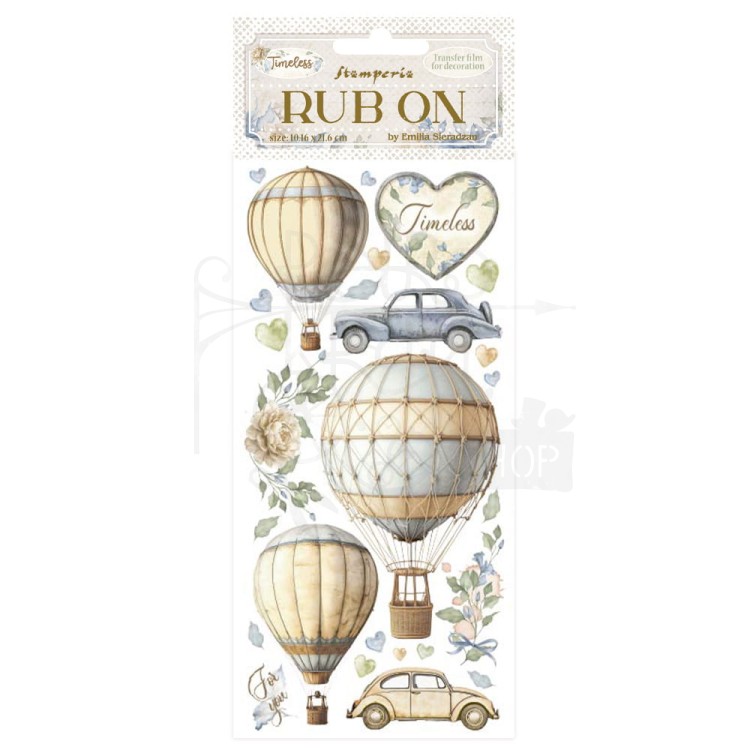 Rub-on transfer 10x21.6cm Timeless Balony DFLRB163 Stamperia