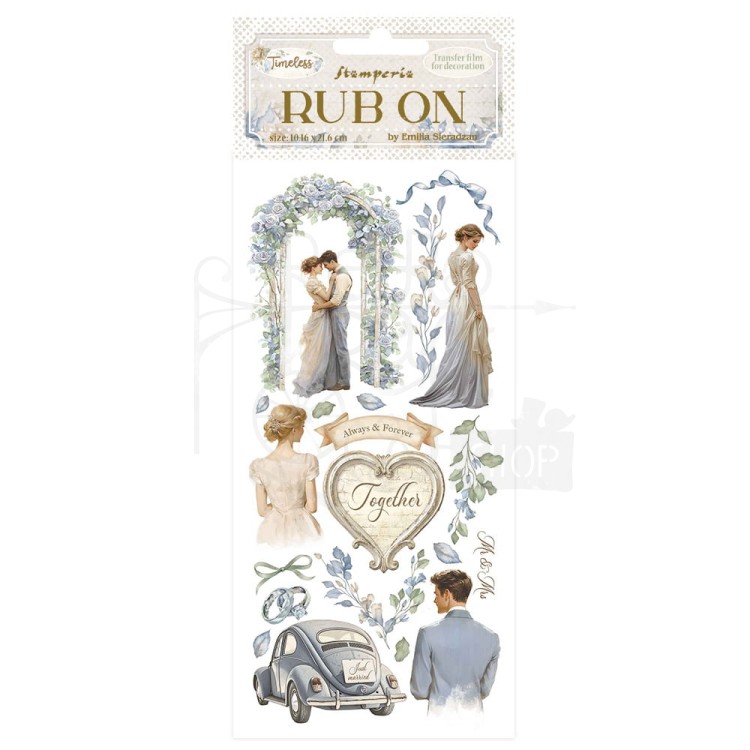 Rub-on transfer 10x21.6cm Timeless Ślub DFLRB162 Stamperia