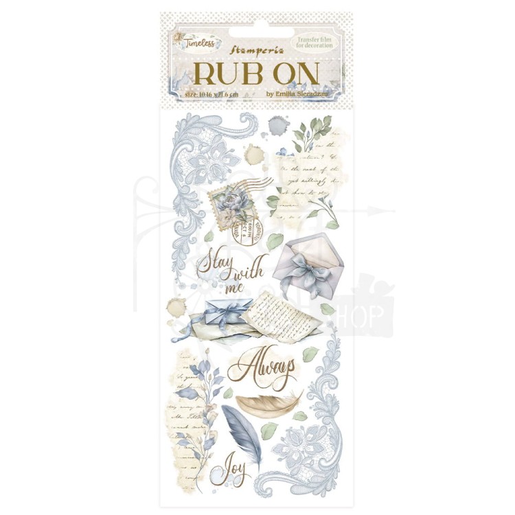 Rub-on transfer 10x21.6cm Timeless Litery DFLRB161 Stamperia