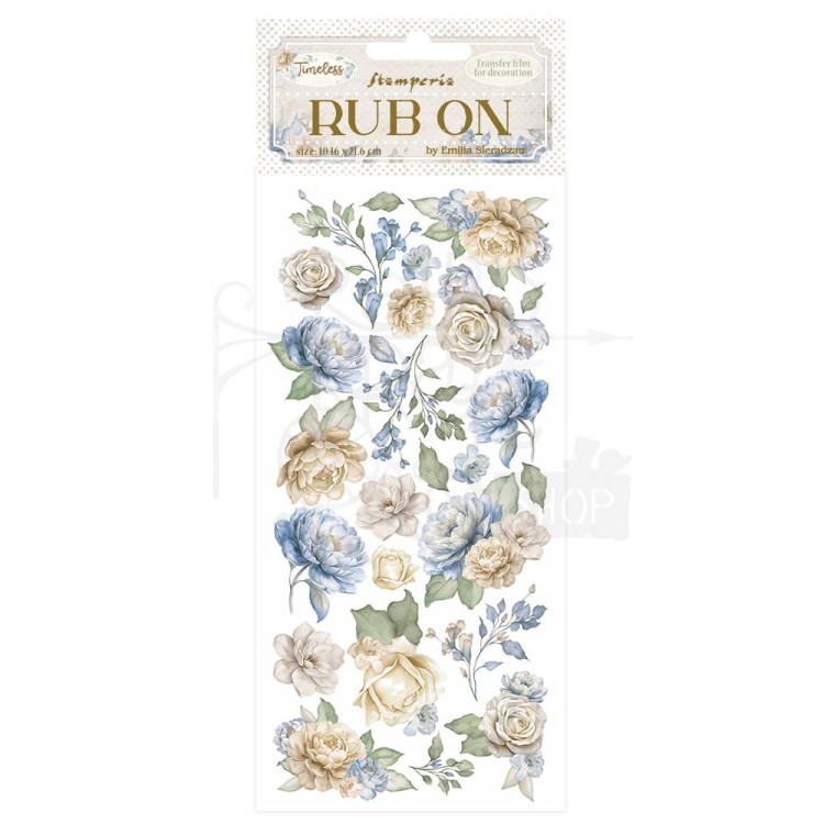 Rub-on transfer 10x21.6cm Timeless Kwiaty DFLRB160 Stamperia
