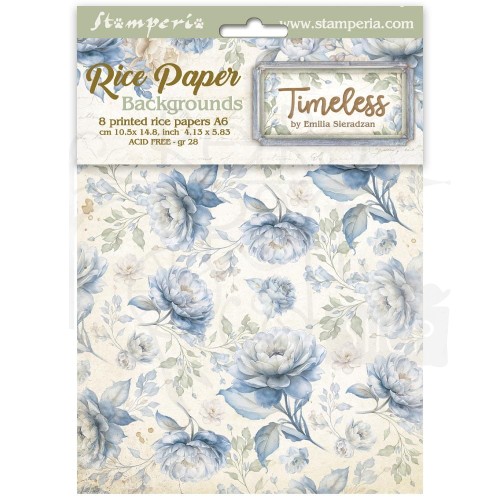 Papier ryżowy A6 Timeless 8szt tła DFSAK6041 Stamperia