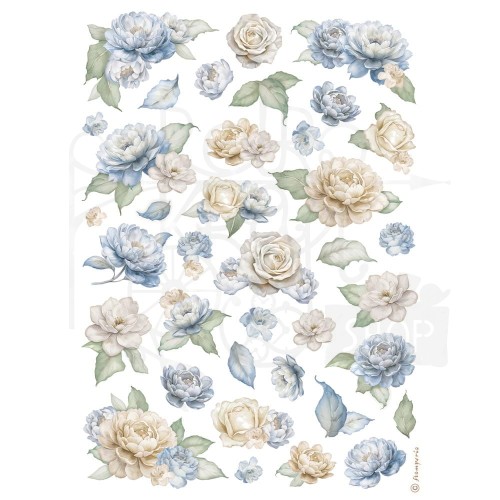 Papier ryżowy do decoupage A4 Timeless Róże i inne kwiaty DFSA41036 Stamperia