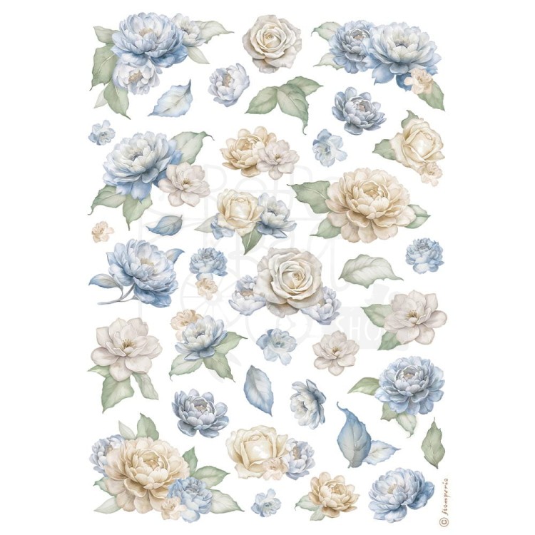 Papier ryżowy do decoupage A4 Timeless Róże i inne kwiaty DFSA41036 Stamperia