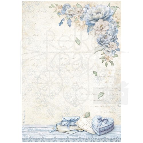 Papier ryżowy do decoupage A4 Timeless Heart box DFSA41034 Stamperia