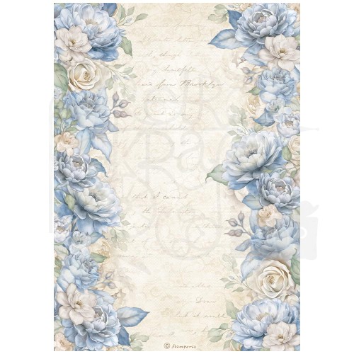 Papier ryżowy do decoupage A4 Timeless Bordiura kwiatowa DFSA41030 Stamperia