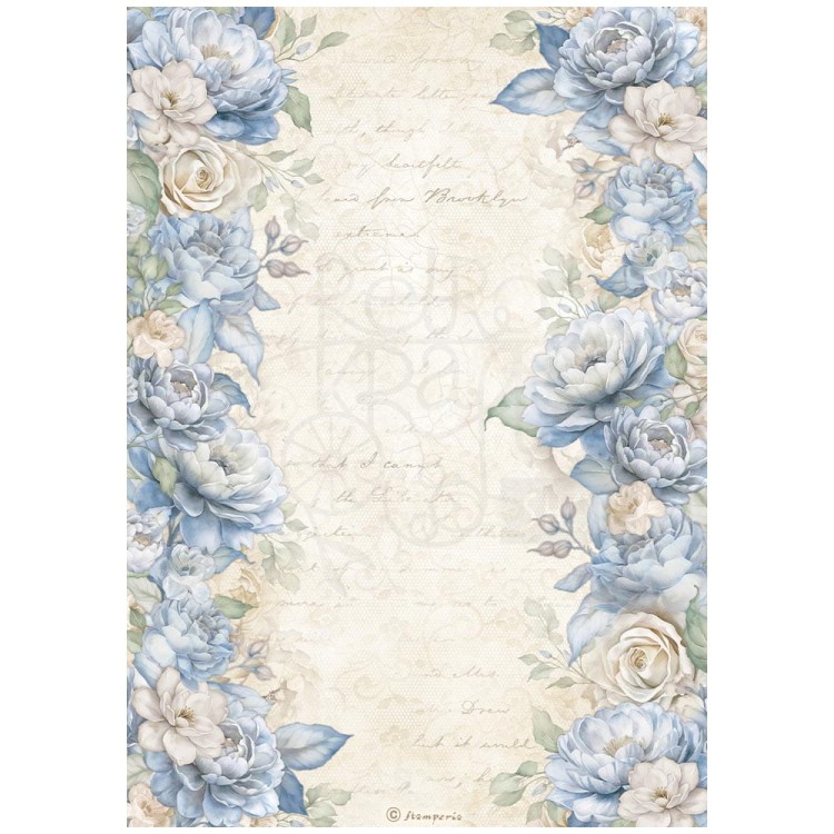 Papier ryżowy do decoupage A4 Timeless Bordiura kwiatowa DFSA41030 Stamperia