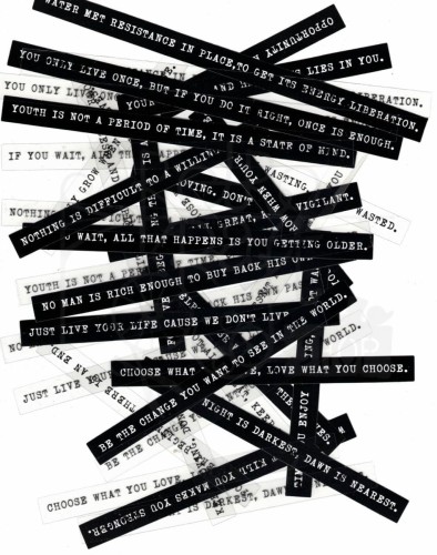 Naklejki papierowe i foliowe do scrapbookingu i art journalingu - napisy motywacyjne w języku angielskim