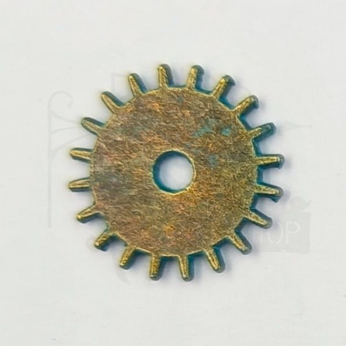 Trybik metalowy zębatka 17mm - wzór nr 19 - brąz patyna