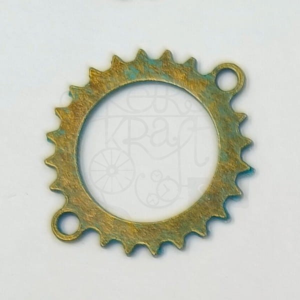 Trybik metalowy zębatka 24mm - wzór nr 20 - brąz patyna