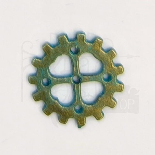 Trybik metalowy zębatka 15mm - wzór nr 21 - brąz patyna