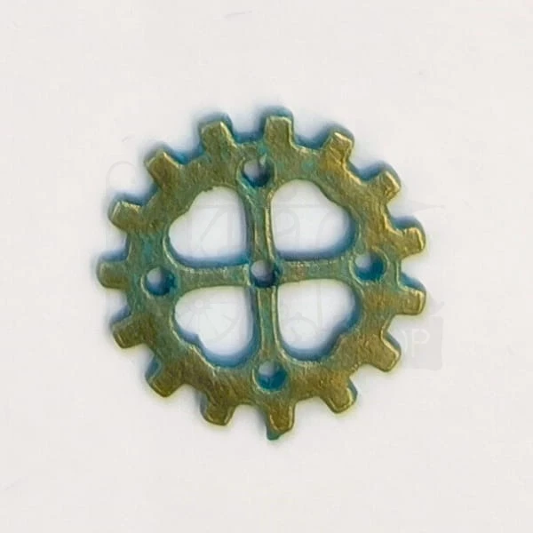 Trybik metalowy zębatka 15mm - wzór nr 21 - brąz patyna