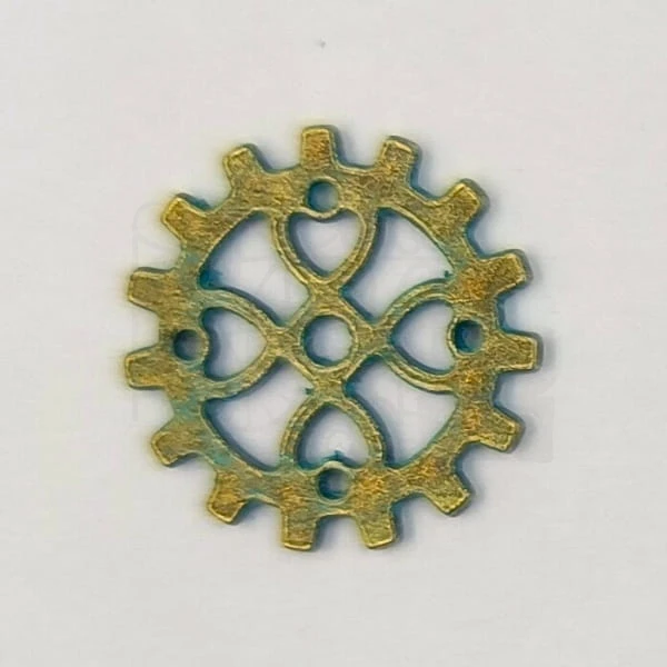Trybik metalowy zębatka 17mm - wzór nr 23 - brąz patyna