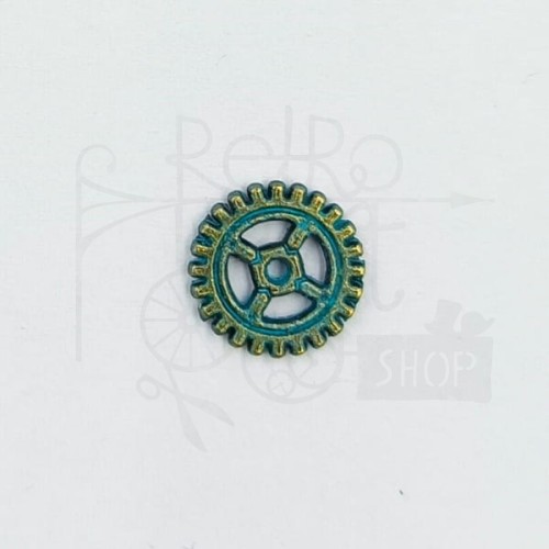Trybik metalowy zębatka 10mm - wzór nr 25 - brąz patyna
