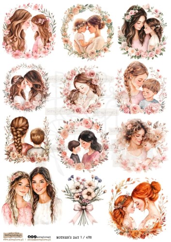 Papier ryżowy do decoupage A4 Mother's Day 1 4110 ScrapLove