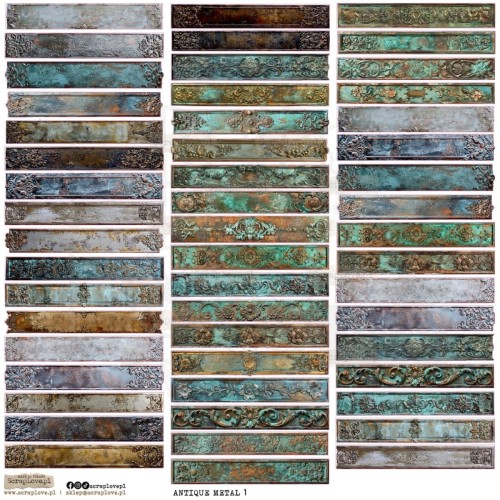 Naklejki foliowe do scrapbookingu i art journalingu Antique Metal 1 ScrapLove