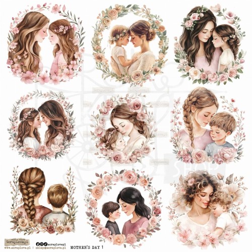Naklejki papierowe do scrapbookingu i art journalingu Mother's Day 1 ScrapLove