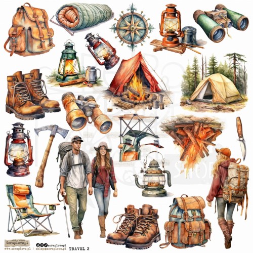 Naklejki papierowe do scrapbookingu i art journalingu Travel 2 ScrapLove