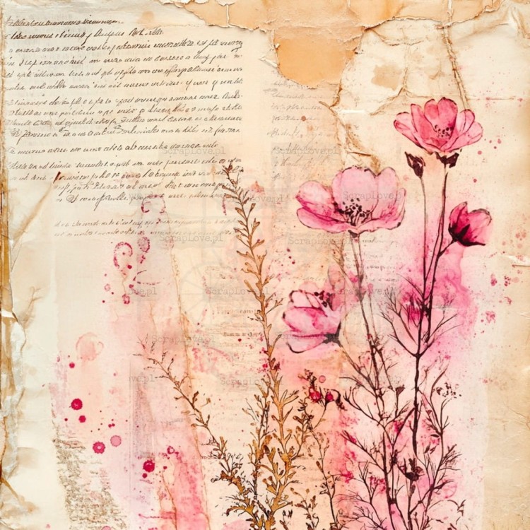 Naklejki foliowe do scrapbookingu i art journalingu Flower Background 10 ScrapLove