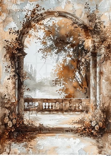 Papier ryżowy do decoupage A4 Okno retro 10715